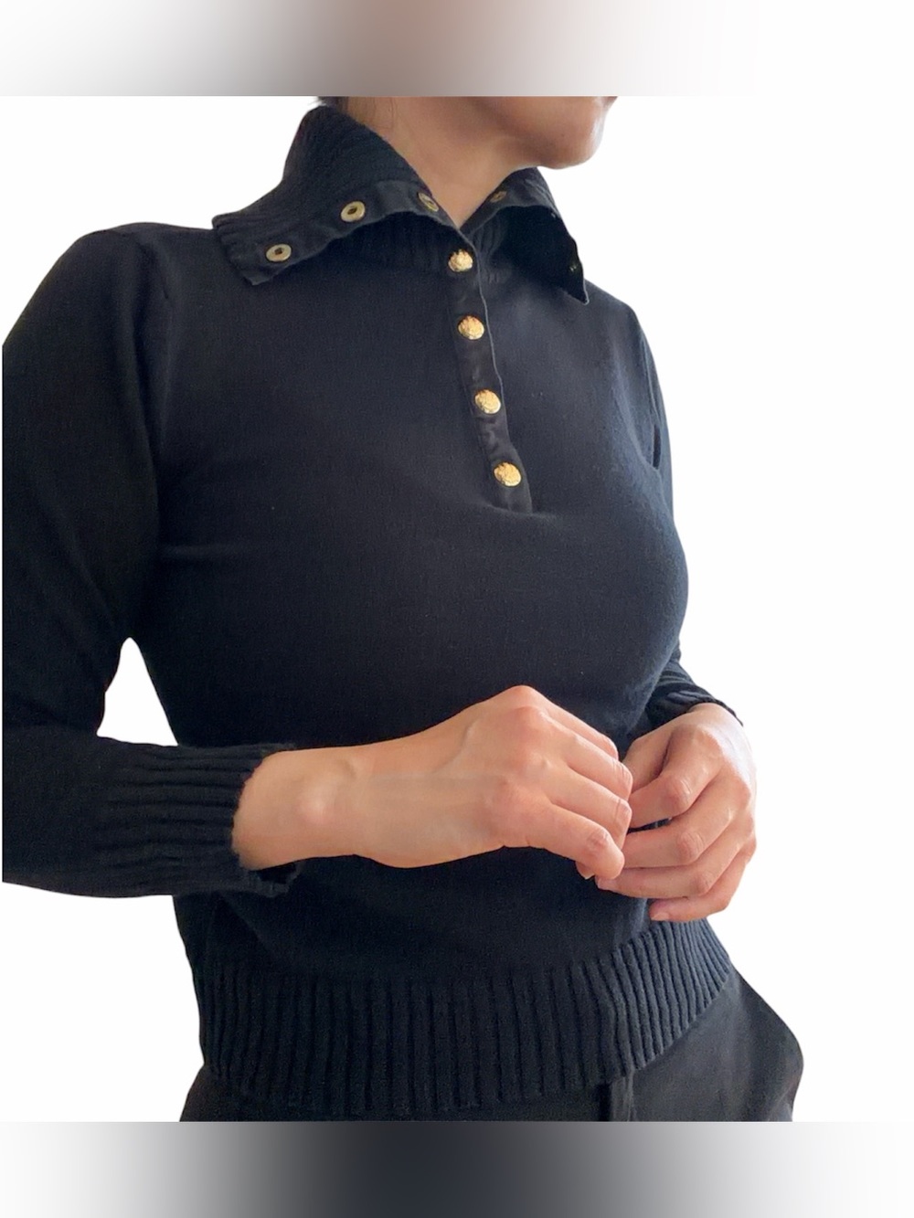Lauren Ralph Lauren Women’s Small Black Turtleneck 100% Cotton Pullover Sweater